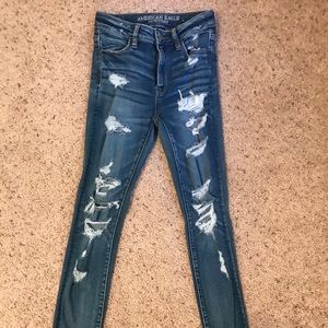 American Eagle High Waist Ripped Jeans